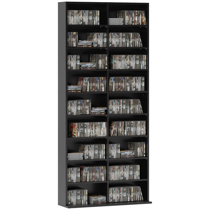 640 CD Storage Tower in Black - Little and Giant Explorers HOMCOM