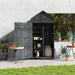 Tall Narrow Wooden Garden Storage Shed – Grey | Fir Wood - Double Doors OUTSUNNY - Little and Giant Explorers Outsunny
