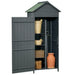 Tall Narrow Wooden Garden Storage Shed – Grey | Fir Wood - Double Doors OUTSUNNY - Little and Giant Explorers Outsunny