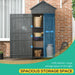 Tall Narrow Wooden Garden Storage Shed – Grey | Fir Wood - Double Doors OUTSUNNY - Little and Giant Explorers Outsunny