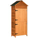 Tall Narrow Wooden Garden Storage Shed – Orange | Fir Wood - Double Doors OUTSUNNY - Little and Giant Explorers Outsunny