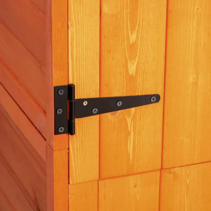 Tall Narrow Wooden Garden Storage Shed – Orange | Fir Wood - Double Doors OUTSUNNY - Little and Giant Explorers Outsunny