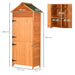 Tall Narrow Wooden Garden Storage Shed – Orange | Fir Wood - Double Doors OUTSUNNY - Little and Giant Explorers Outsunny