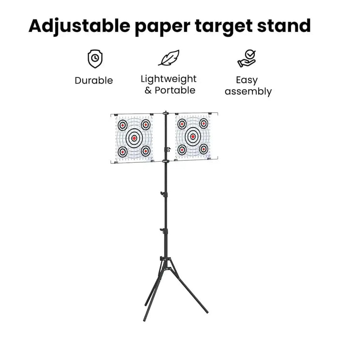 Target Stand – Black | Height-Adjustable Steel Shooting Frame with 10 Target Papers VIDAXL - Little and Giant Explorers