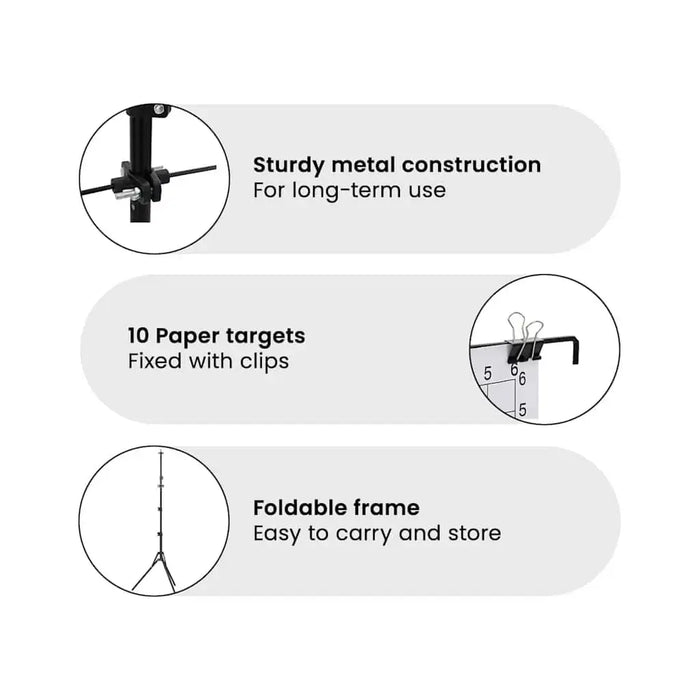 Target Stand – Black | Height-Adjustable Steel Shooting Frame with 10 Target Papers VIDAXL - Little and Giant Explorers