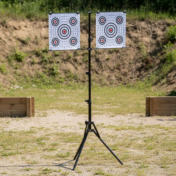 Target Stand – Black | Height-Adjustable Steel Shooting Frame with 10 Target Papers VIDAXL - Little and Giant Explorers