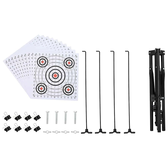 Target Stand – Black | Height-Adjustable Steel Shooting Frame with 10 Target Papers VIDAXL - Little and Giant Explorers