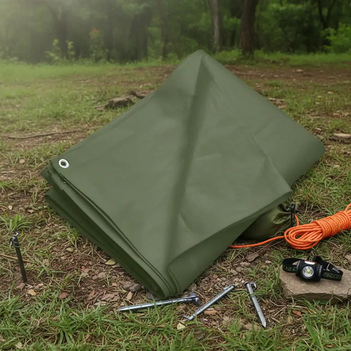 Tarpaulin – Green 2 x 3m | Heavy-Duty Waterproof HDPE Cover with Reinforced Eyelets VIDAXL - Little and Giant Explorers vidaXL