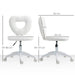 Teddy Fleece Swivel Office Chair in White - Little and Giant Explorers HOMCOM