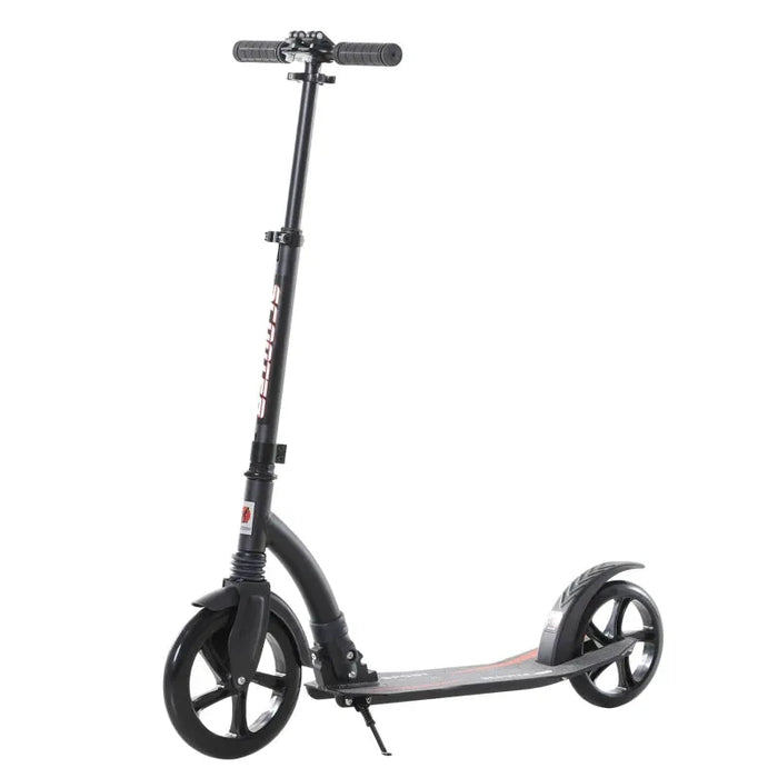 Teen/Adult Foldable Kick Scooter with Aluminium Frame in Black - Little and Giant Explorers HOMCOM