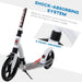 Teen/Adult Foldable Kick Scooter with Aluminium Frame in White - Little and Giant Explorers HOMCOM