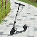 Teen/Adult Foldable Kick Scooter with Shock Mitigation System in Silver - Little and Giant Explorers HOMCOM