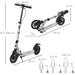 Teen/Adult Foldable Kick Scooter with Shock Mitigation System in Silver - Little and Giant Explorers HOMCOM