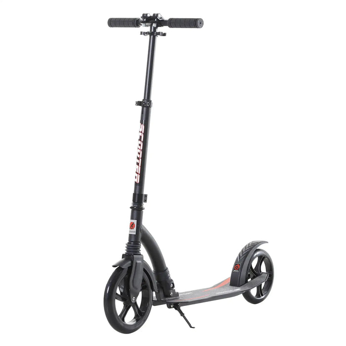 Teen/Adult Kick Scooter | Quick-Fold Design with Adjustable Handlebar (Black Edition) - Little and Giant Explorers HOMCOM
