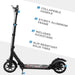 Teen/Adult Kick Scooter | Quick-Fold Design with Front and Back Brakes (Black Edition) - Little and Giant Explorers HOMCOM
