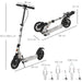 Teen/Adult Kick Scooter | Quick-Fold Design with Front and Back Brakes (Silver Edition) - Little and Giant Explorers HOMCOM