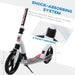 Teen/Adult Kick Scooter | Quick-Fold Design with Adjustable Handlebar (White Edition) - Little and Giant Explorers HOMCOM