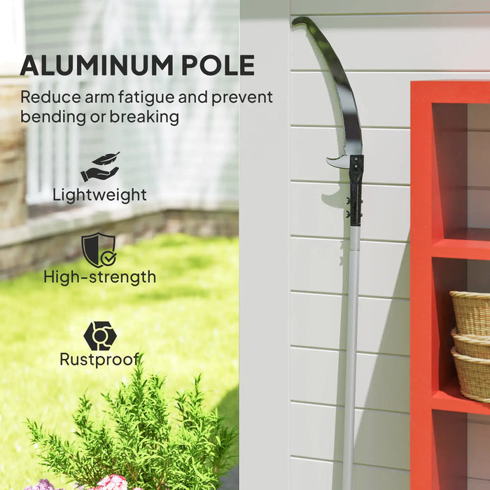 Telescopic Tree Pruner | Metal Aluminium with Hook Knives and Double Tighten Screws - Little and Giant Explorers Outsunny