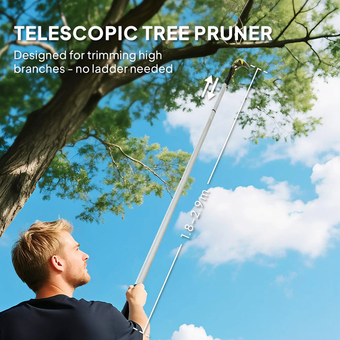 Telescopic Tree Pruner | Metal Aluminium with Hook Knives and Double Tighten Screws - Little and Giant Explorers Outsunny