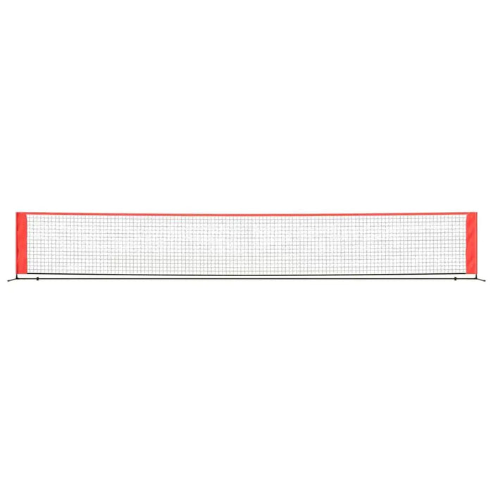 Large steel frame tennis net with red trim, 600cm outdoor garden sports net
