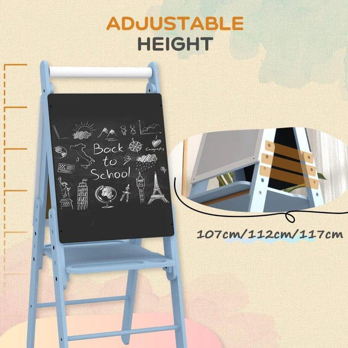 Three-In-One Easel for Kids with Paper Roll and Adjustable Height - Little and Giant Explorers AIYAPLAY