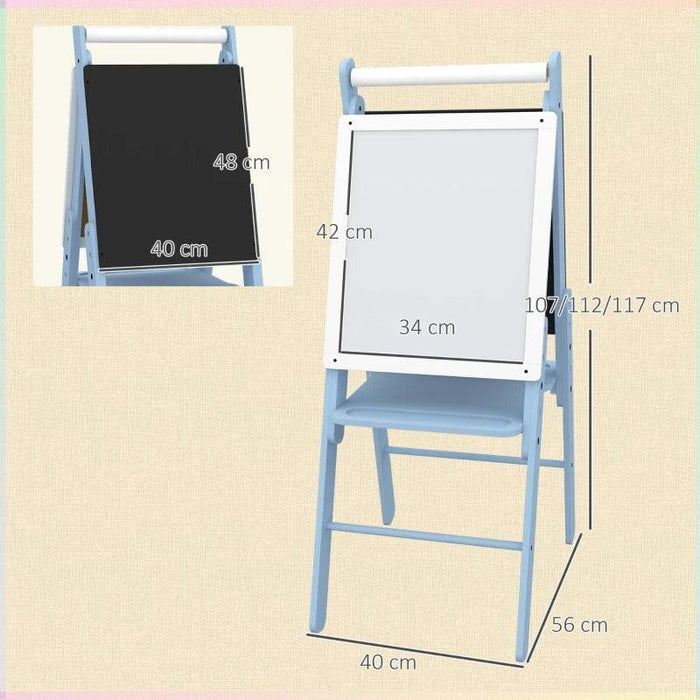 Three-In-One Easel for Kids with Paper Roll and Adjustable Height - Little and Giant Explorers AIYAPLAY