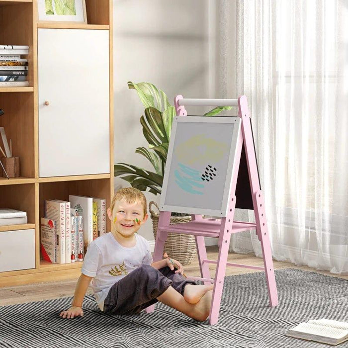 Three-In-One Easel for Kids with Paper Roll and Adjustable Height - Little and Giant Explorers AIYAPLAY