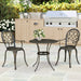 Three-Piece Elegant Aluminium Garden Set in Bronze Tone - Little and Giant Explorers Outsunny