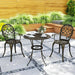 Three-Piece Elegant Aluminium Garden Set in Bronze Tone - Little and Giant Explorers Outsunny