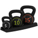 Three-Piece Kettlebell Set | 5lbs, 10lbs and 15lbs with Storage Tray - Little and Giant Explorers SPORTNOW