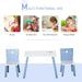Three-Piece Kids Table and Chair Set - Blue and White | Stars and Balloons HOMCOM - Little and Giant Explorers HOMCOM