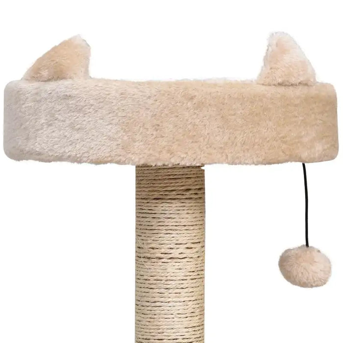 Three-Tier Cat Tree Tower – Beige | Deluxe Cat Climbing Frame with Scratching Posts PAWHUT - Little and Giant Explorers PawHut