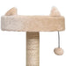 Three-Tier Cat Tree Tower – Beige | Deluxe Cat Climbing Frame with Scratching Posts PAWHUT - Little and Giant Explorers PawHut