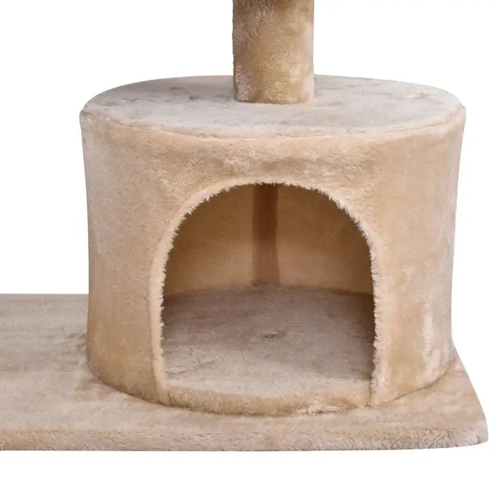 Three-Tier Cat Tree Tower – Beige | Deluxe Cat Climbing Frame with Scratching Posts PAWHUT - Little and Giant Explorers PawHut