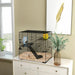Three-Tier Hamster Cage – Black | Large Small Animal Habitat with Running Wheel PAWHUT - Little and Giant Explorers PawHut