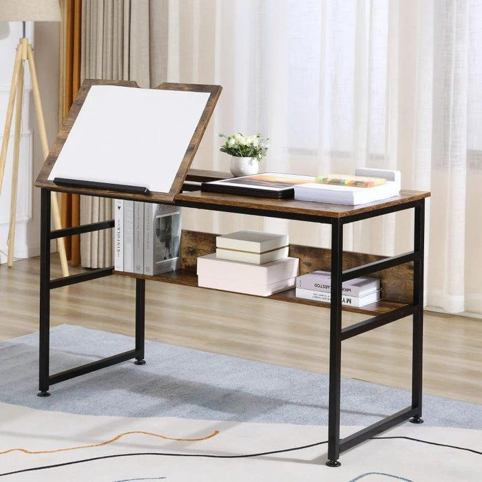 Tiltable Drawing Desk Table - Little and Giant Explorers HOMCOM