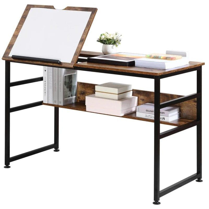 Tiltable Drawing Desk Table - Little and Giant Explorers HOMCOM