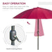 Tilting Garden Parasol – Red | 2.5m Canopy with 18 Fibreglass Ribs OUTSUNNY - Little and Giant Explorers Outsunny