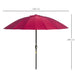 Tilting Garden Parasol – Red | 2.5m Canopy with 18 Fibreglass Ribs OUTSUNNY - Little and Giant Explorers Outsunny