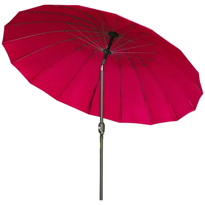 Tilting Garden Parasol – Red | 2.5m Canopy with 18 Fibreglass Ribs OUTSUNNY - Little and Giant Explorers Outsunny
