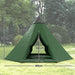 Tipi Tent with Carry Bag in Green (6 persons) - Little and Giant Explorers Outsunny
