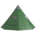 Tipi Tent with Carry Bag in Green (6 persons) - Little and Giant Explorers Outsunny