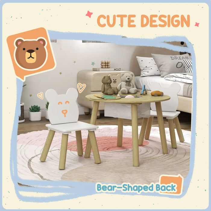 Toddler Activity Table Chair Set | Bear-Shaped Backrest with Convertible Design - Little and Giant Explorers AIYAPLAY