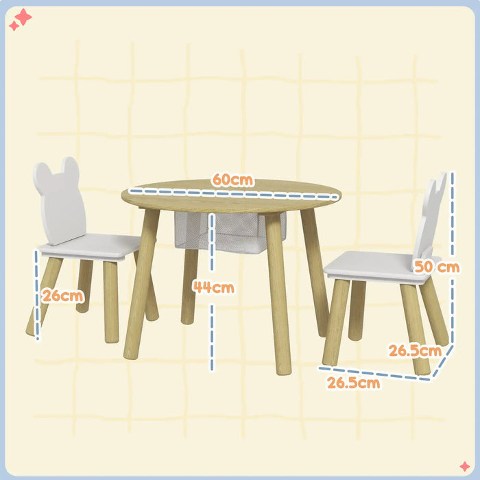 Toddler Activity Table Chair Set | Bear-Shaped Backrest with Convertible Design - Little and Giant Explorers AIYAPLAY