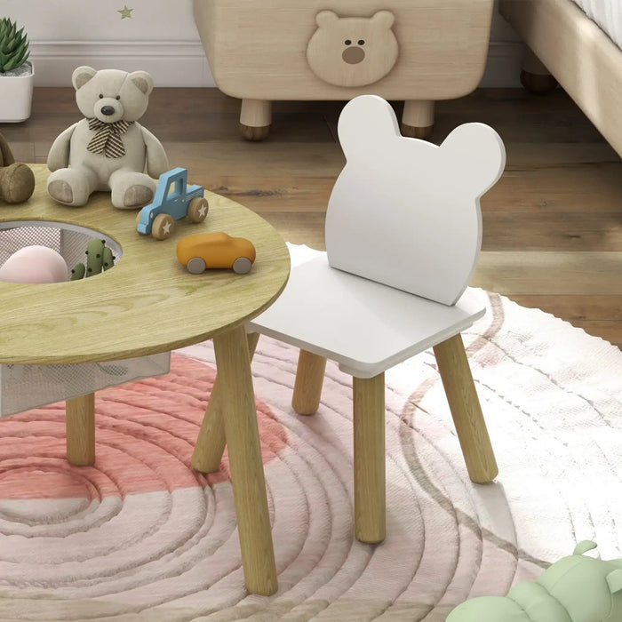 Toddler Activity Table Chair Set | Bear-Shaped Backrest with Convertible Design - Little and Giant Explorers AIYAPLAY
