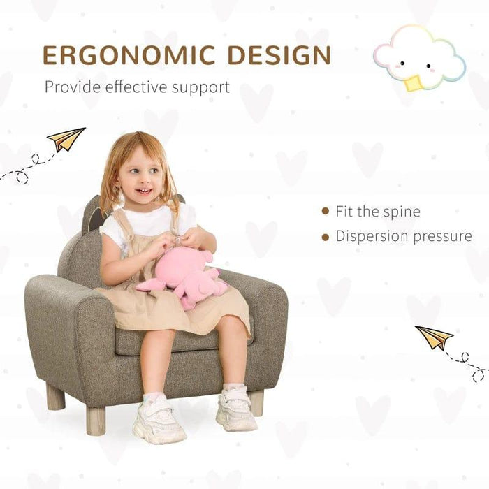 Toddler Armchair with Ear Modeling - Little and Giant Explorers HOMCOM