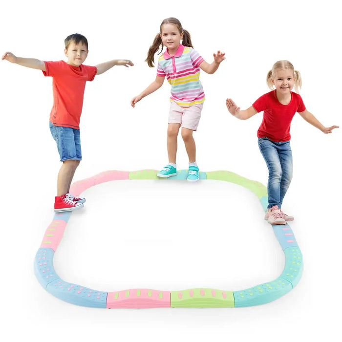Toddler Balance Tactile Board Set – Multicolour | 20-Piece Obstacle Course COSTWAY - Little and Giant Explorers Costway