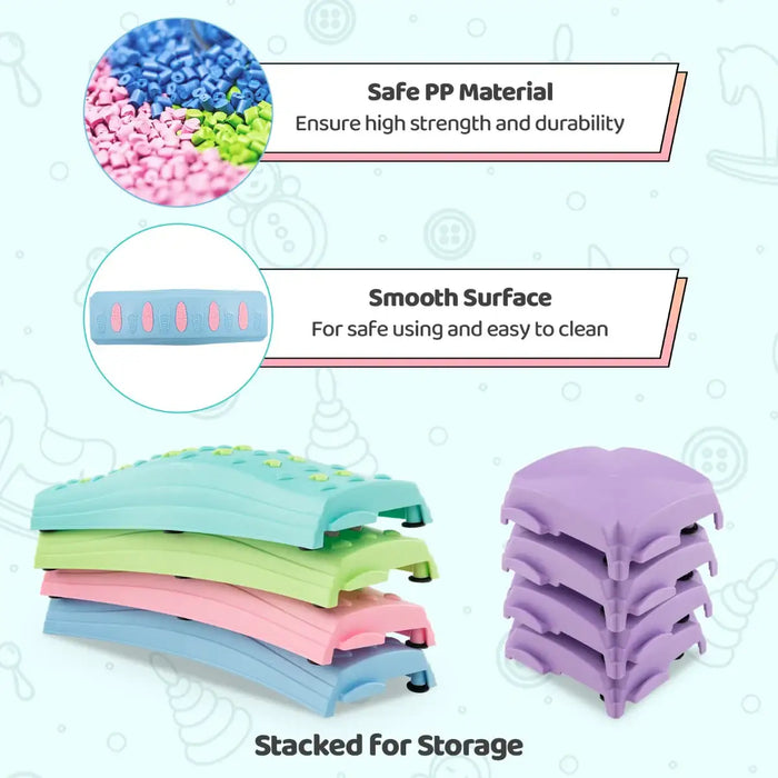 Toddler Balance Tactile Board Set – Multicolour | 20-Piece Obstacle Course COSTWAY - Little and Giant Explorers Costway