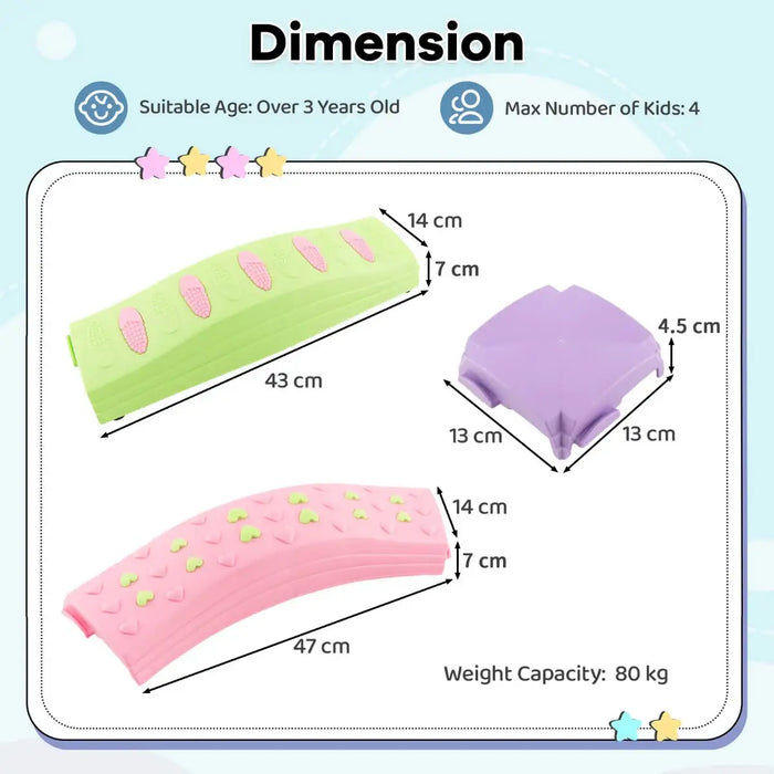 Toddler Balance Tactile Board Set – Multicolour | 20-Piece Obstacle Course COSTWAY - Little and Giant Explorers Costway