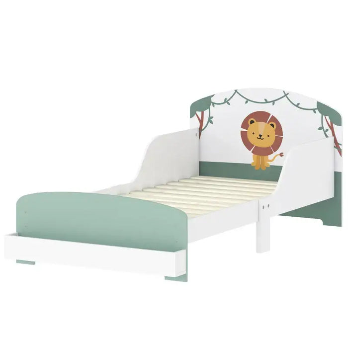 Toddler Cartoon-Lion Design Bed with Storage – Green | Low Frame with Side Rails AIYAPLAY - Little and Giant Explorers AIYAPLAY